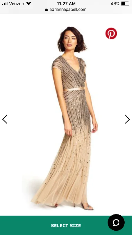 Early Bird Discount Adrianna Papell Beaded V-Neck Gown