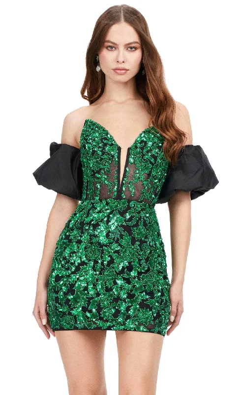 Seasonal Sale Ashley Lauren 4614 - Strapless Beaded Cocktail Dress