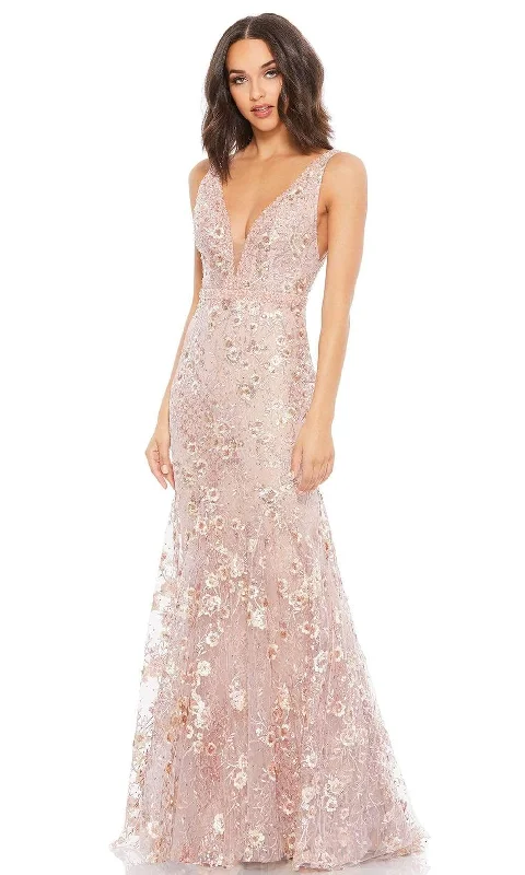 Exclusive Offers Mac Duggal - 67481 Plunging Neck Floral Junior Prom Dress