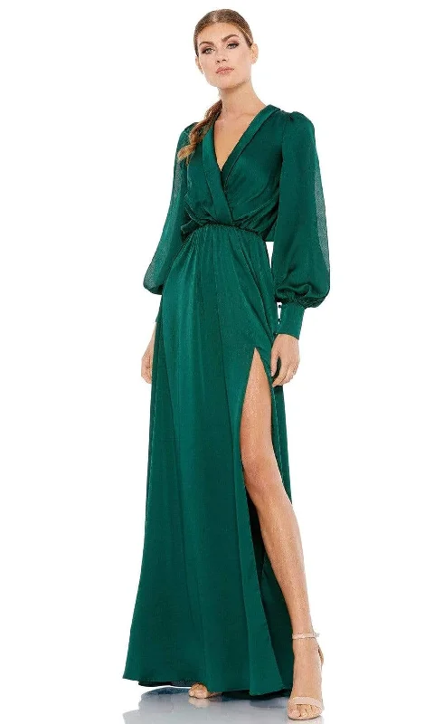 Limited Time Discount Ieena Duggal - 49146 Split Bishop Sleeve High Slit Dress