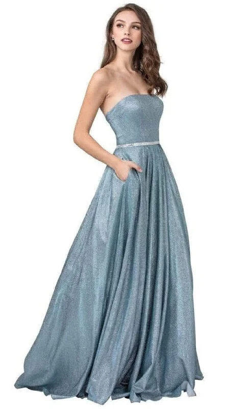 Deal Dash Aspeed Design - L2434 Straight Neck Strapless A-Line Gown