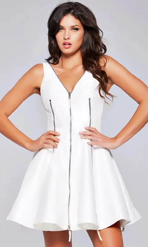 Daily Deals Jovani 39821 - Zipper Detailed Cocktail Dress