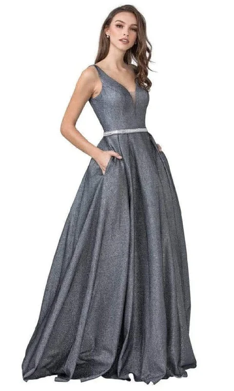 New Markdowns Aspeed Design - L2303 V Back Plunging V-Neck Simple Prom Dress