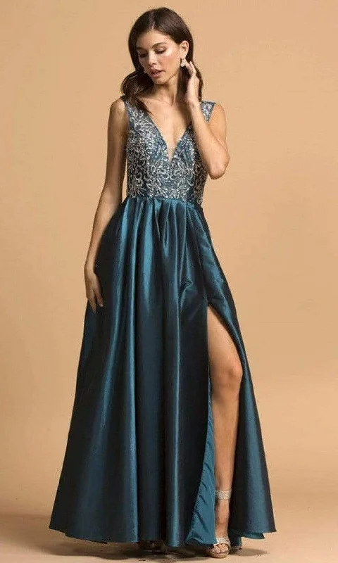 Deal of the Week Aspeed Design - L2244 Beaded Sleeveless Evening Dress