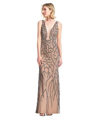 Buy More, Save More Adrianna Papell Chainmail Plunging Neckline