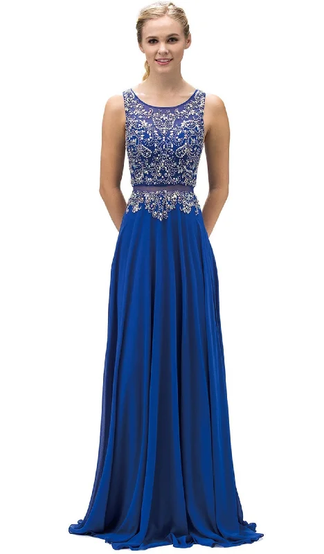 Savings Spectacular Dancing Queen - 9150 Intricately Bejeweled Illusion Two Piece- Prom Dress