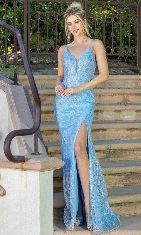 Crazy Deals Dancing Queen 4248 - V-Neck Sequin Sheath Dress