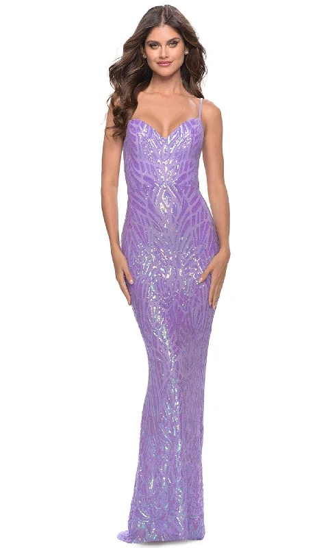 YEAR-End Sale La Femme 31390 - Print Sequin Evening Dress