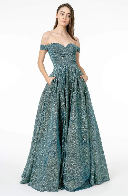 Today’s Special Elizabeth K - GL1827 Glitter Lame Off Shoulder A-Line Gown