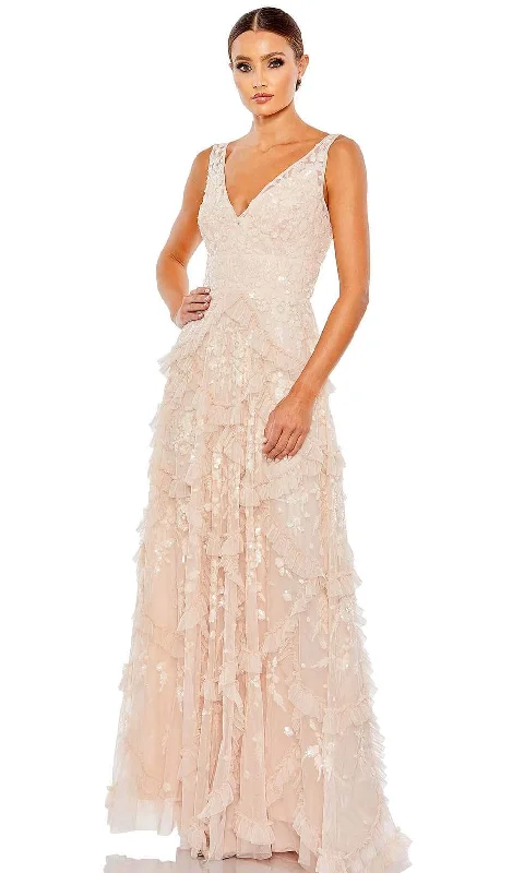 While Supplies Last Mac Duggal 9162 - Sleeveless Deep V-neck Long Dress