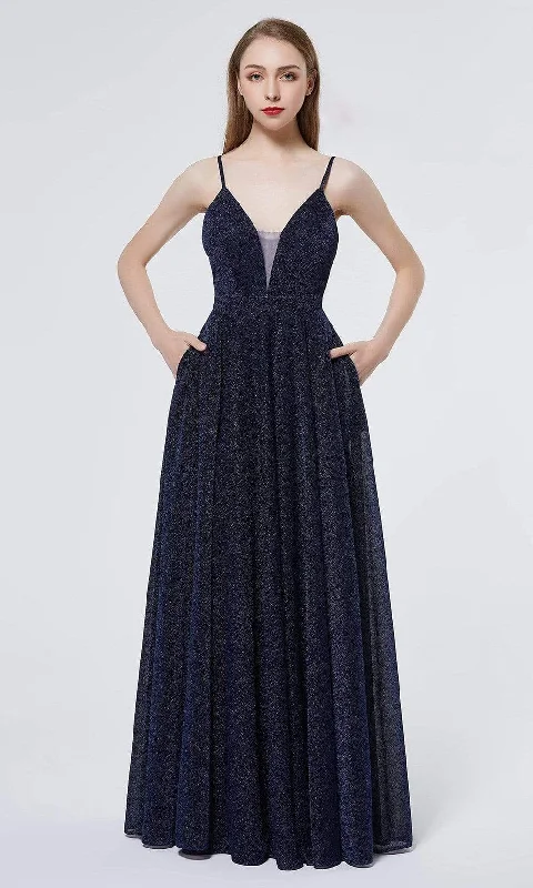 Exclusive Online Offer J'Adore Dresses - J19022 V Neck Glittered A-line Gown