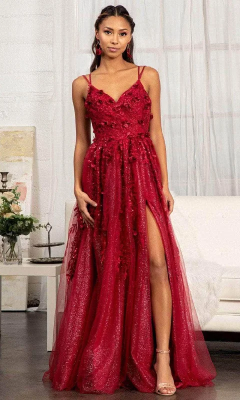 Today’s Deal GLS by Gloria GL3033 - Appliqued V-Neck Prom Gown