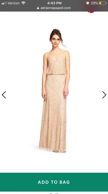Seasonal Sale Adrianna Papell Art deco blouson beaded gown