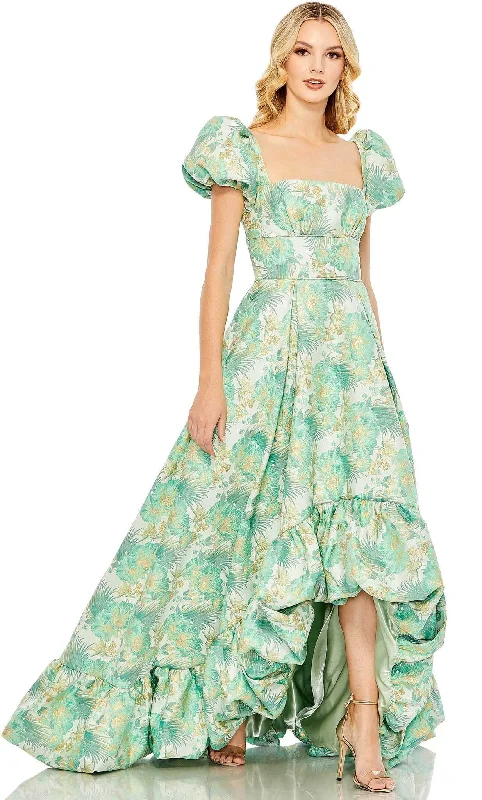 Instant Savings Mac Duggal 68276 - Puff Sleeve Floral Dress