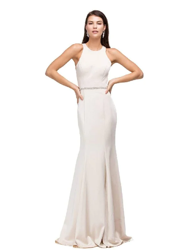 While Supplies Last Dancing Queen Bridal - 9757 Sparking Jewel-accented High Scoop Jersey Mermaid Dress