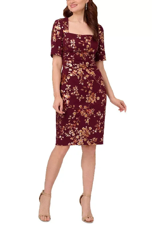 Early Access Adrianna Papell AP1D105078 - Short Sleeve Cutout Back Cocktail Dress