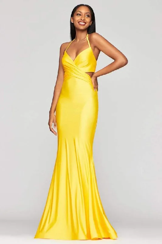Final Markdown Faviana - S10448 Crisscross Bodice Charmeuse Mermaid Dress