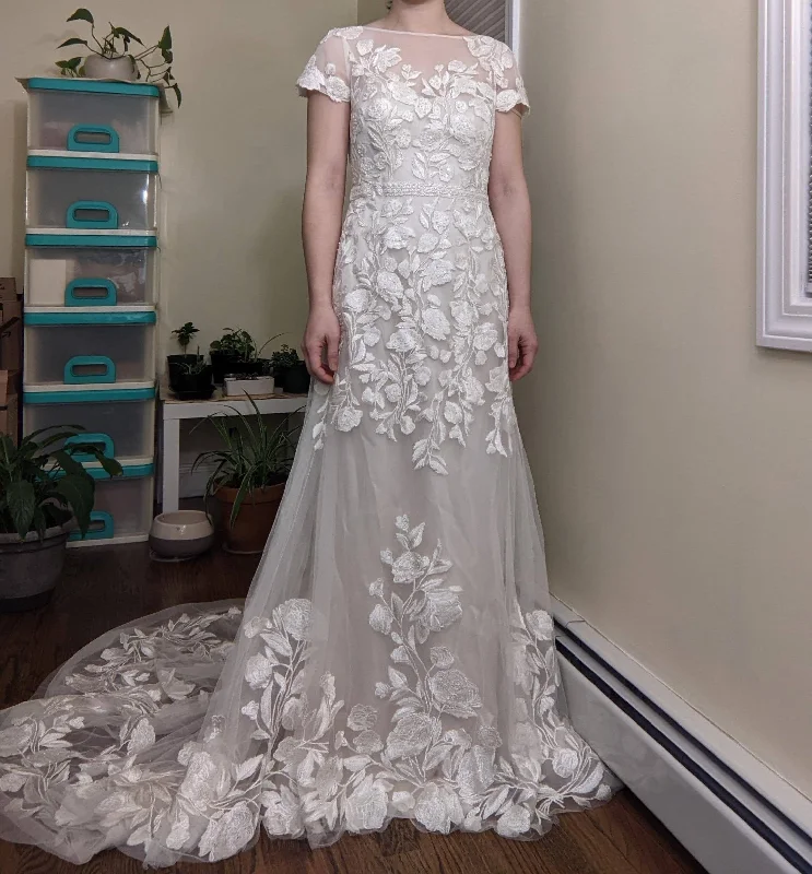 Big Discounts Melissa Sweet Floral Illusion Cap Sleeve Wedding Dress MS251199