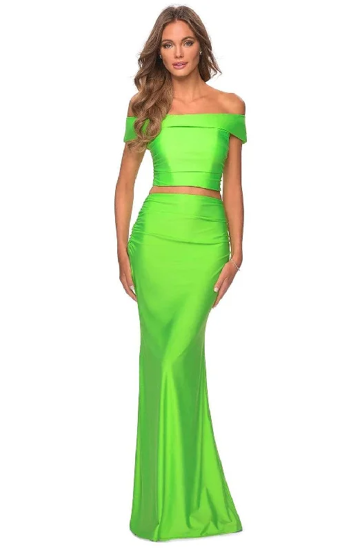 Exclusive Access La Femme - 29146 Two Piece Off-Shoulder Jersey Sheath Dress