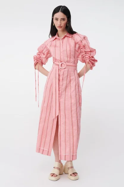 Lowest Price Suboo Pablo Ruched Sleeve Longline Shirt Dress - Pink