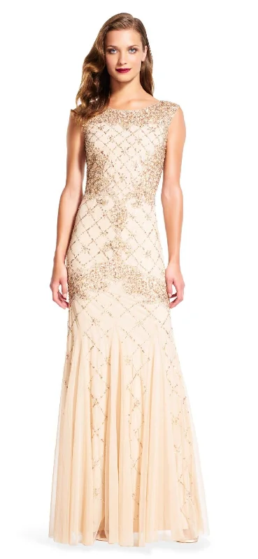 Take Advantage Adrianna Papell Fully Beaded Godet Gown