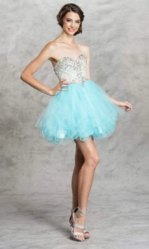 New Deals Aspeed Design - S1410 Beaded Sweetheart Bodice Fit And Flare Dress