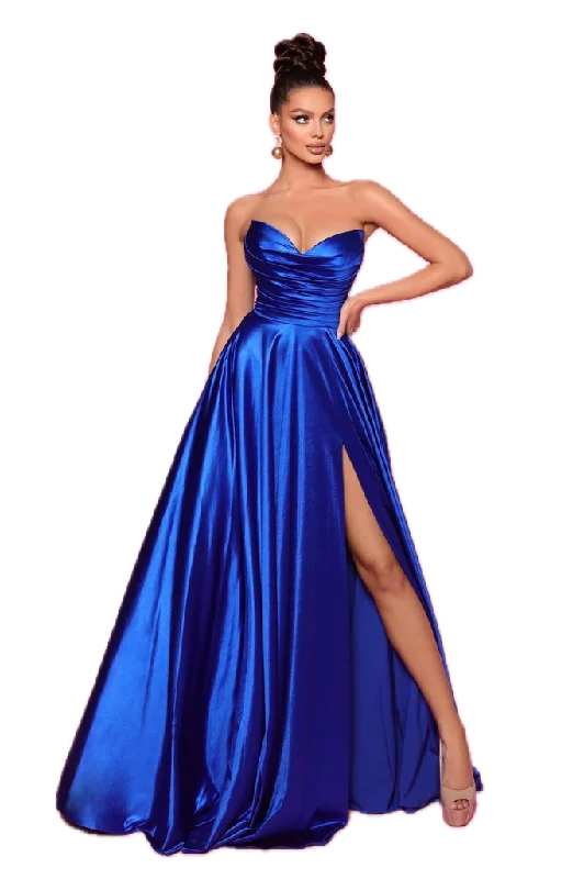 Final Markdown Nicoletta NP158 Royal Gown – Strapless Sweetheart Ball Gown with Leg Split