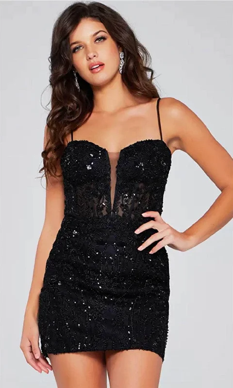 Great Deals Jovani 40498 - Embroidered Sheath Cocktail Dress