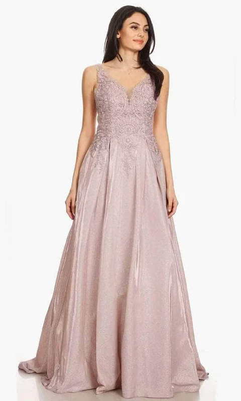 Online Specials Eureka Fashion 9606 - Embroidered Bodice A-Line Gown