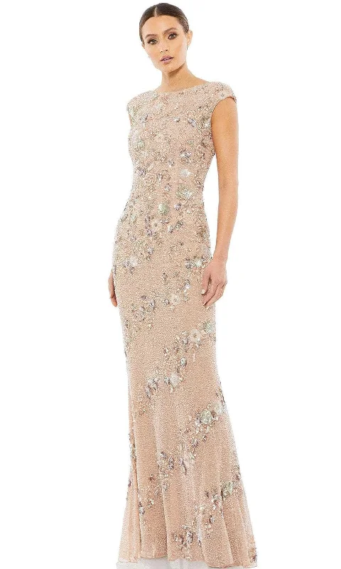 Super Savings Mac Duggal 5500 - Cap Sleeve Embellished Evening Gown