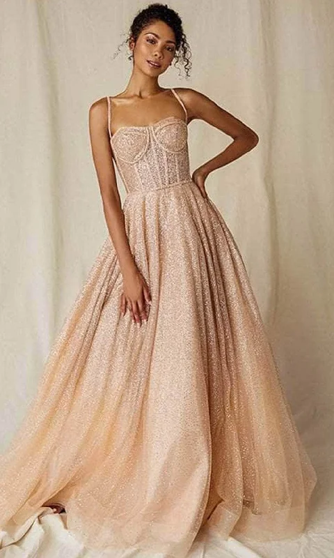 Early Access Eureka Fashion 9900 - Sheer Corset Fitted Bodice Prom Gown