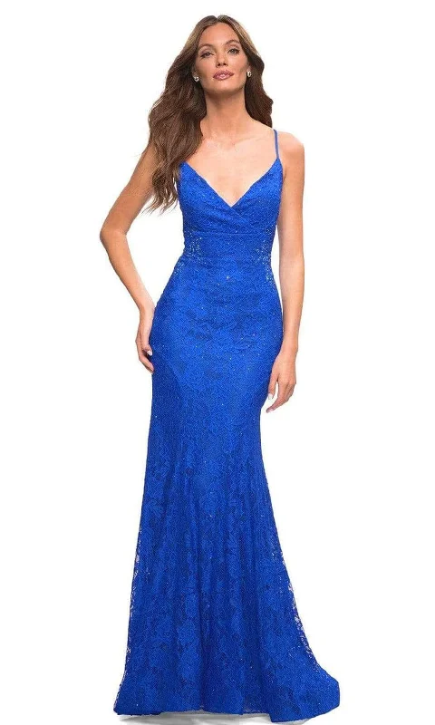 Online Only La Femme - 30537 Sleeveless Lace Mermaid Gown
