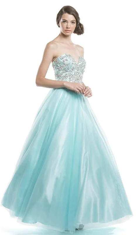YEAR-End Sale Aspeed Design - Crystal Embellished Strapless Evening Gown