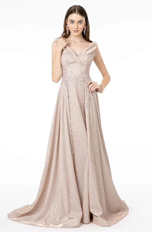 Low Prices Elizabeth K - GL1817 Embroidered V-Neck A-Line Gown