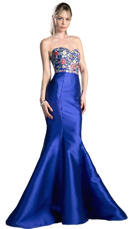 Today’s Deal Cinderella Divine - HW06 Floral Embellished Strapless Mermaid Evening Gown