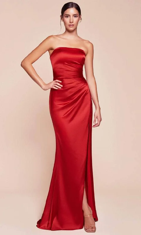 Great Deals Ladivine 7451 - Strapless Satin Long Gown