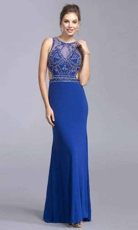 Crazy Savings Aspeed Design - L2066 Cut Out Beaded Column Dress