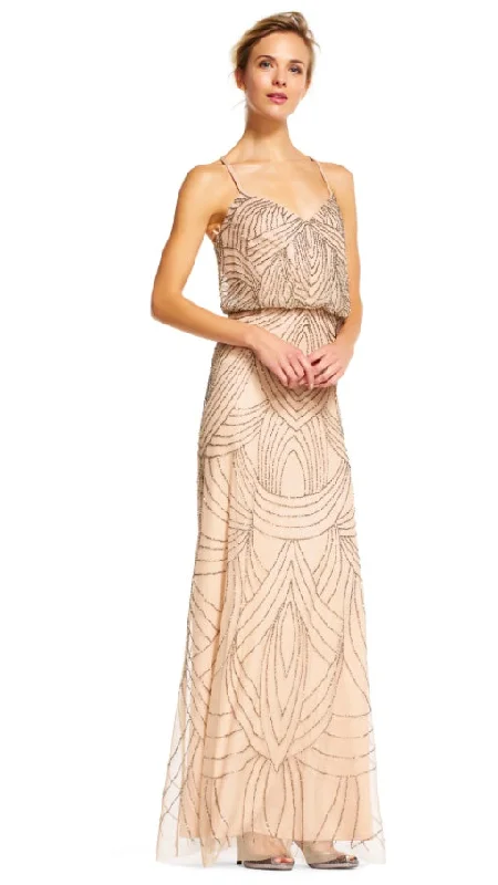 Holiday Sale Adrianna Papell art deco blouson beaded gown