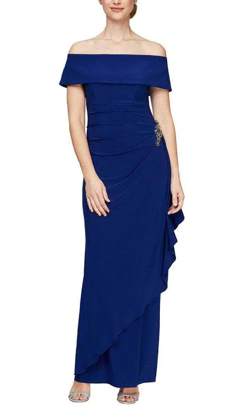 Price Reduction Alex Evenings - 81351528 Off-Shoulder Matte Jersey Long Dress