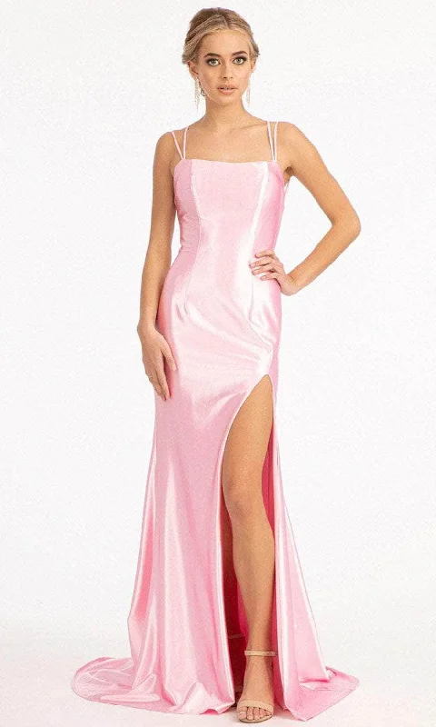 Overstock Sale Elizabeth K GL3061 - Lace Up Satin Evening Dress