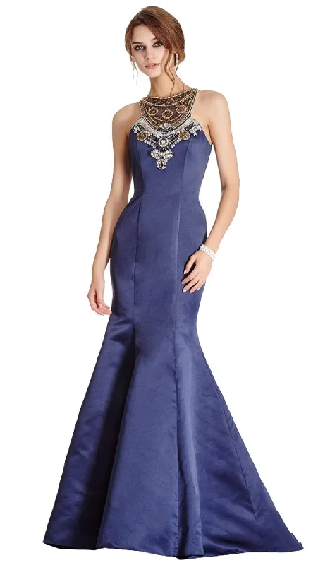Online Specials Aspeed Design - Ornate Halter Neck Trumpet Evening Gown
