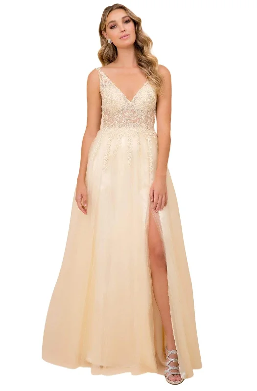Reduced Prices Nox Anabel - G390 Beaded Appliques V-Neck Gown