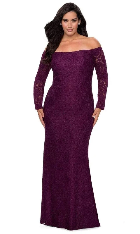 Big Discounts La Femme - 28859 Lace Off-Shoulder Sheath Dress
