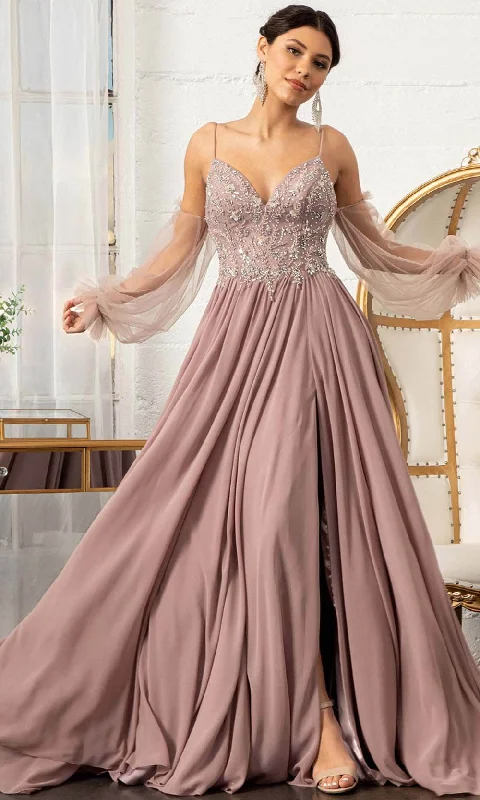 Closeout GLS by Gloria GL3005 - Sleeveless Deep V-neck Long Gown