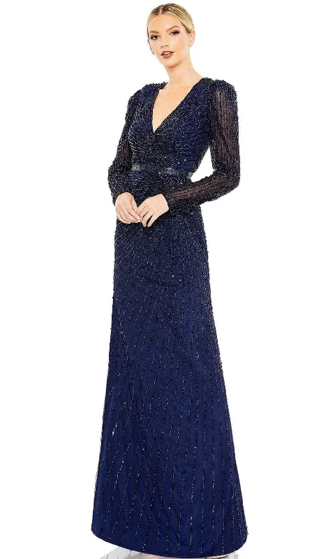 Flash Deals Mac Duggal 5715 - V-Neck Sequined Evening Dress