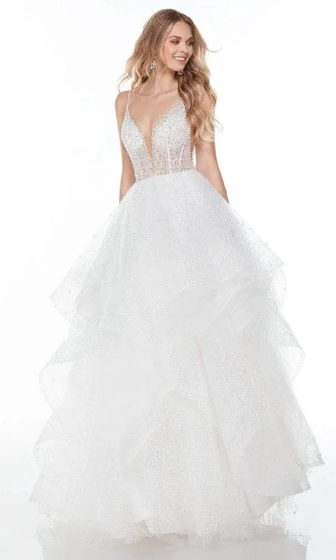 Take Advantage Alyce Paris - 61107 Pearl Beaded Organza A-Line Gown