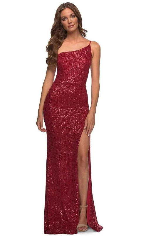 Limited Time Discount La Femme - 30391 Sequined Asymmetrical Gown with Slit