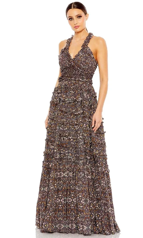 Extra Savings Mac Duggal 8023 - Cross Back Floral Print Evening Dress