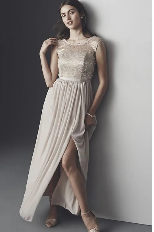 Quick Sale David's Bridal lace bridesmaid dress with long mesh skirt F19328