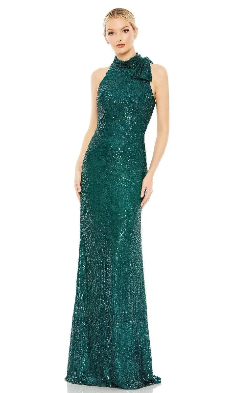 Overstock Ieena Duggal - 11280 Sequin Bow Accent Halter Gown